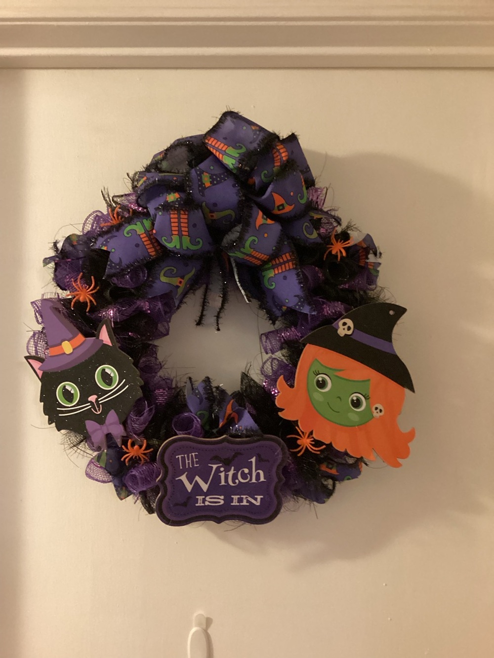 Halloween wreath with cat in which